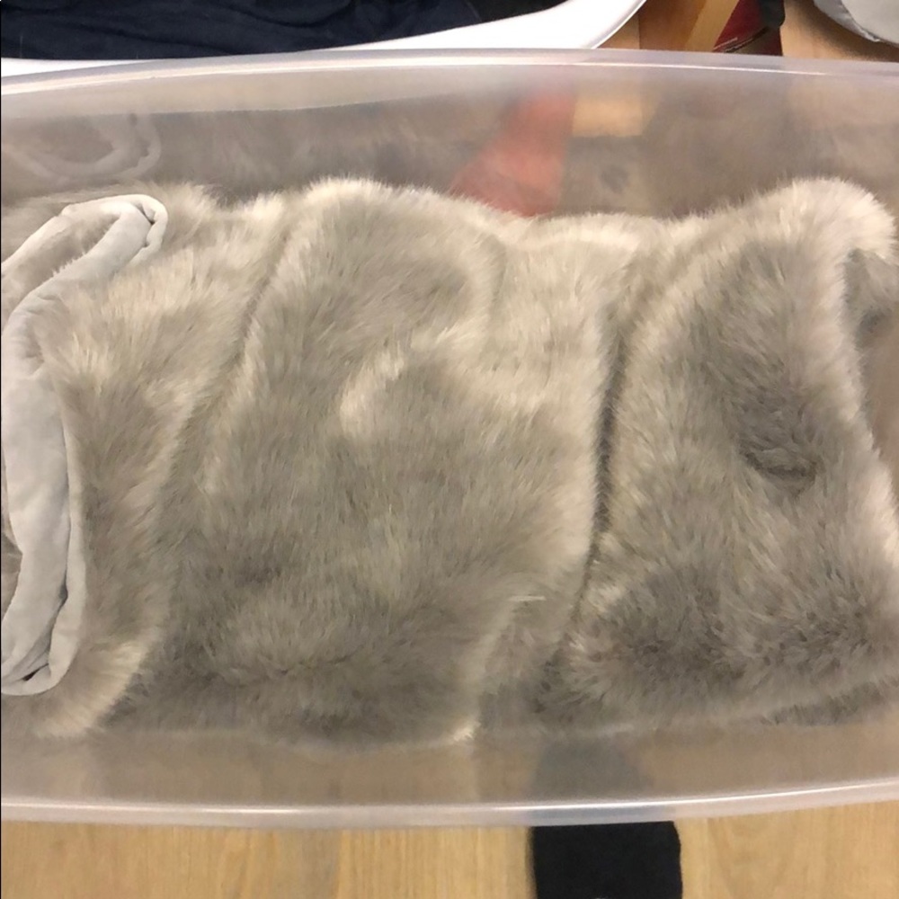 Restoration hardware fur throw